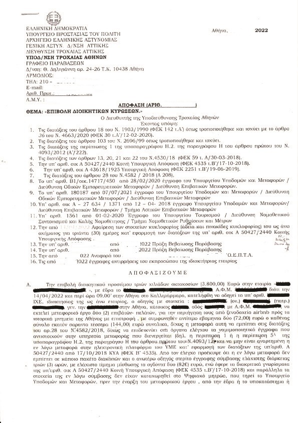 Ελλάδα: Χυδαία επιβολή προστίμων ύψους 6.000 ευρώ στα ενοικιαζόμενα van με οδηγούς
