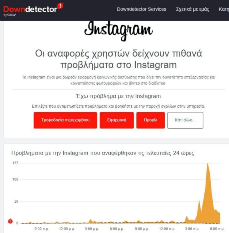 Προβλήματα σύνδεσης για τους χρήστες του Instagram το πρωί της Τετάρτης: Οι αμοιβαίες προκλήσεις στην πρόσβαση στο δημοφιλές κοινωνικό δίκτυο
